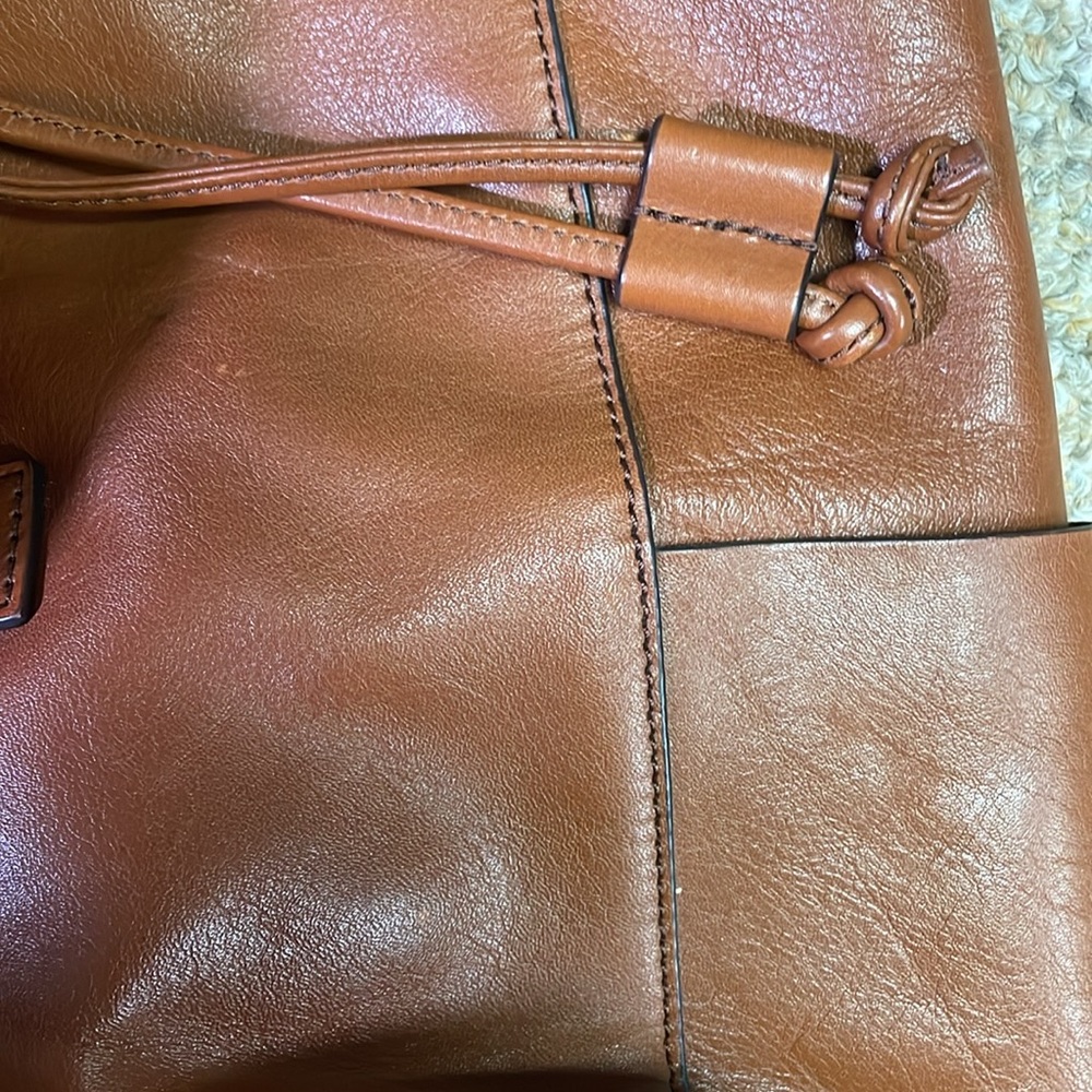Vera Bradley Brown Leather Backpack - Picture 7 of 7